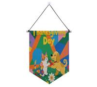 Bannière à suspendre avec barre télescopique pour fête en intérieur et en extérieur