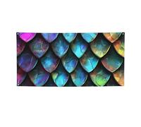 Bannière à suspendre avec motif d'écailles de dragon magique 3D pour Halloween, fête de Noël - 60 x 120 cm - Toile de fond pour photographie, tapisserie murale pour toile de fond d'anniversaire