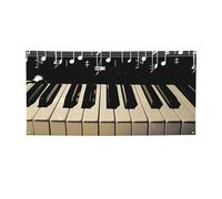 Bannière à suspendre avec touches de piano avec note de musique imprimée pour Halloween, fête de Noël - 90 x 180 cm - Toile de fond pour photographie, tapisserie murale pour toile de fond