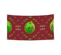 Bannière à suspendre Big Eye avec impression pastèque - 177,8 x 88,9 cm - Bannière de fête de vacances de Noël - 180 x 90 cm