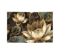Bannière à suspendre bohème avec fleurs de lotus dorées imprimées pour Halloween, Noël, 120 x 180 cm, toile de fond pour photographie, tapisserie murale pour toile de fond d'anniversaire, décoration