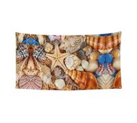 Bannière à suspendre en forme de paysage sur la plage - Fournitures de fête pour réunions de famille - Convient aux bateaux et jardins