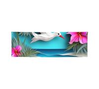 Bannière à suspendre imprimée d'hibiscus de plage hawaïenne pour Halloween, fête de Noël - 60 x 180 cm - Toile de fond pour photographie, tapisserie murale pour toile de fond d'anniversaire