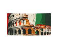 Bannière à suspendre imprimée du Colisée romain pour Halloween, Noël, 60 x 120 cm, toile de fond pour photographie, tapisserie murale pour toile de fond d'anniversaire, décoration d'événement en plein