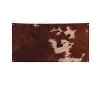 Bannière à suspendre imprimée en cuir de vache rouge marron pour Halloween, fête de Noël - 90 x 180 cm - Toile de fond pour photographie, tapisserie murale pour toile de fond d'anniversaire