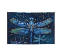 Bannière à suspendre imprimée libellule bleue pour Halloween, Noël, 120 x 180 cm, guirlande de fond pour photographie, tapisserie murale pour toile de fond d'anniversaire, décoration d'événement en