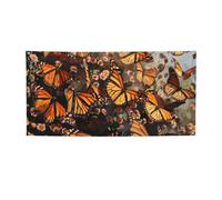 Bannière à suspendre imprimée monarque papillons pour Halloween, fête de Noël - 90 x 180 cm - Toile de fond pour photographie, tapisserie murale pour toile de fond d'anniversaire, décoration