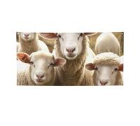 Bannière à suspendre imprimée moutons et agneaux pour Halloween, fête de Noël - 90 x 180 cm - Toile de fond pour photographie, tapisserie murale pour toile de fond d'anniversaire, décoration