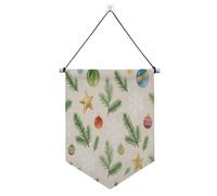 Bannière à suspendre Merry Christmas avec tige télescopique - Bannière de fête et décorations pour festival et jour spécial - Suministros para fiesta de a?o nuevo