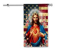 Bannière Américain Le Sacré-Cœur De Jésus Américain 2 Œillets Drapeau Double Face Couleur Vive Drapeau Grand Pour Élection Parade Célébrations 90X150Cm