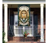 Bannière Américain Quant À Moi Et À Ma Maison, Nous Servirons Le Seigneur Christianisme Double Face Bannière Personnalisée Durable Drapeau De La Fierté Pour Party Anniversaires Bar 90X150Cm
