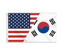 Bannière Amitié États-Unis-Corée Du Sud-Américains Double Face Bannière Personnalisée Résistant À La Décoloration Drapeau Grand Pour Carnaval Bateau Célébrations 90X150Cm