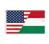 Bannière Amitié États-Unis-Hongrie-Amérique-Hongrois-Américains 2 Œillets Grande Drapeau Fly Drapeau Grand Pour Carnaval Fête Garden 90X150Cm