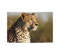 Bannière animal sauvage léopard décoration de fête drapeau fête d'anniversaire photographie fond bannière décoration murale bannière fête fournitures faveurs 180 x 119 cm