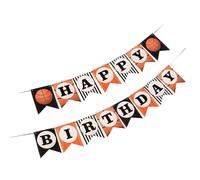 Bannière Anniversaire Basket, 2 Ensembles Papier Décoration | Thème Basket-ball, Ambiance de Fête Renforcée, pour Mur de Soirée, Ligne Suspendue au Plafond