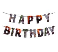 Bannière Anniversaire Dinosaure, Pré-Assemblée Bannière de Joyeux Anniversaire Décoration Fête Dinosaure pour Garçons et Filles Adultes Fournitures de Fête Jungle