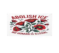 Bannière anti-glace 90 x 180 cm « Aucun être humain n'est illégal » - Décoration murale pour chambre ou jardin