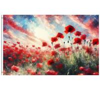 Bannière Aquarelle abstraite d'un champ de fleurs printanières et | estivales Bandera CéLéBrations 3x5 FT RéSistant Aux IntempéRie Grande Drapeau 2 œIllets Bannière personnalisée Carnaval