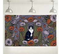 Bannière Art Nouveau Motif Chat Smoking 180 x 109 cm