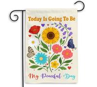 Bannière Aujourd'hui sera ma journée paisible Balcon 30x45cm | extérieur drapeaux personnalisés Drapeau De Jardin pour Jardin Pelouse Toutes les saisons