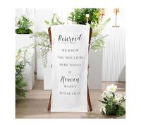 Bannière avec inscription « Reserved Wedding Chair » - En coton et lin - 38,1 x 127 cm - Save a Seat for Someone in Heaven (classique)