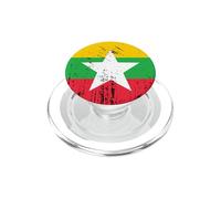 Bannière Birmane Vintage Fan Drapeau Myanmar Rétro PopSockets PopGrip pour MagSafe