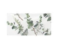 Bannière blanche avec brindilles de verdure naturelle pour extérieur et intérieur - Toile de fond d'anniversaire - Fournitures de décoration de fête - Fond photo avec œillets - Bannière murale