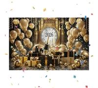 Bannière Bonne Année - Polyester 82,68x 59 pouces | Toile de Baņner, photographique | Fête entre amis Bureau à domicile École Restaurant Bar Photographie Cour Porche Patio