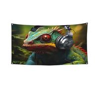 Bannière caméléon Listen Musicprint pour fête de carnaval intérieur extérieur anniversaire anniversaire mariage vacances
