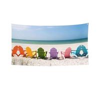 Bannière « Chairs Beside The Blue Sea Sky » pour Halloween, Noël, décorations de fête, accessoires de studio, décoration de festival