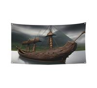 Bannière colorée avec imprimé bateau Vikings pour décoration de fête, anniversaire, Halloween et anniversaire de mariage