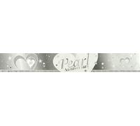 Bannière Creative Party avec inscription Pearl Anniversary, 2,70 m SG5180 (taille unique) (Argent)
