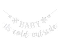 Bannière d’extérieur pailletée avec flocon de neige pour fête prénatale, décoration d’anniversaire, fête d’hiver, fête de Noël, décoration de fête - Haute qualité et respectueuse de l’environnement.