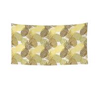 Bannière d'anniversaire exotique avec ananas tropicaux, bannière de fond de vacances (90 cm x 180 cm), adaptée pour la décoration de cour, tissu mural exquis.