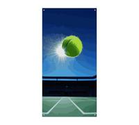 Bannière d'anniversaire multicolore à suspendre avec balle de tennis dans l'air pour célébration, baptême, rideau de porte