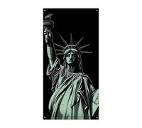 Bannière d'anniversaire multicolore à suspendre avec motif statue de la Liberté pour célébration, baptême, rideau de porte