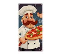 Bannière d'anniversaire multicolore à suspendre - Décoration à suspendre - Pour chef, pizza, anniversaire de mariage, baptême