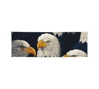Bannière d'anniversaire personnalisée, affiches personnalisées, décorations | Bannière d'aigle à tête blanche américaine pour intérieur et extérieur - Pour homme et femme - Décoration d'intérieur