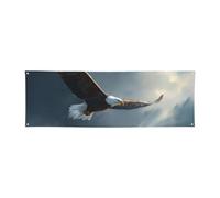 Bannière d'anniversaire personnalisée, affiches personnalisées, décorations | Bannière Eagle Flies In The Sky pour intérieur ou extérieur - Pour homme et femme - Décoration d'intérieur