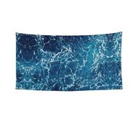 Bannière d'anniversaire Sea Seen From The Top, bannière de fond de vacances (90 cm x 180 cm), adaptée pour la décoration de cour, tissu mural exquis de rideau.