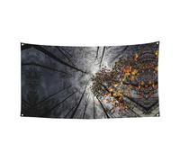 Bannière d'anniversaire Sky Through The Tree, bannière de fond de vacances (90 cm x 180 cm), adaptée pour la décoration de cour intérieure, tissu mural exquis.