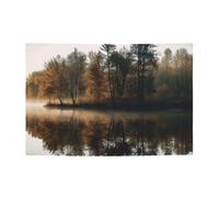 Bannière d'arbres sur un lac - Décoration de fête - Drapeau pour fête d'anniversaire - Photographie - Décoration de fond - Bannières et panneaux - Décoration murale - Bannière de fête - 180 x 119 cm
