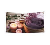 Bannière d'aromathérapie pour spa - Décoration de fête d'anniversaire - Photographie - Bannières et panneaux - Décoration murale - Fournitures de fête - 177,8 x 88,9 cm
