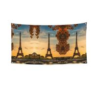 Bannière d'automne Tour Eiffel Paris - Bannière d'Halloween et de Noël - Décorations de fête - Accessoires de studio - Décoration de festival