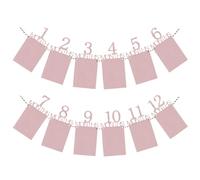 Bannière de 1er anniversaire pour nouveau-né à 12 mois Bannière photo de 12 mois Photo d'anniversaire garçon et fille pour le 100e jour Banquet Cérémonie mariage Demande en mariage Style 3 1