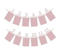 Bannière de 1er anniversaire pour nouveau-né à 12 mois, bannière photo de 12 mois, photo d'anniversaire garçon et fille pour banquet du 100e jour, cérémonie mariage, demande en mariage style 3