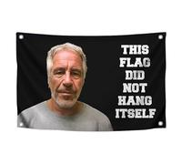 Bannière de 9,1 x 1,5 m avec 4 œillets en laiton - This Flag Did Not Hang Itself - Tapisserie amusante de Jeffrey Epstein - Drapeau mural cool - Drapeaux pour chambre à coucher, adolescents, garçons