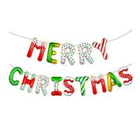 Bannière de ballons en aluminium avec inscription « Merry Christmas » pour décorations de fête de Noël