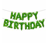 Bannière de ballons en Mylar à carreaux verts et blancs de 40,6 cm pour garçons et filles - Décoration de fête d'anniversaire sur le thème de la fête prénatale