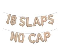 Bannière de ballons multicolores 18 Slaps No Cap - Fournitures de fête pour 18e anniversaire, idées, cadeaux et décorations (18 SLAPS NO CAP Caramel)